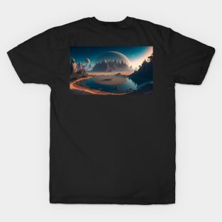 Beautiful scenery on another planet T-Shirt